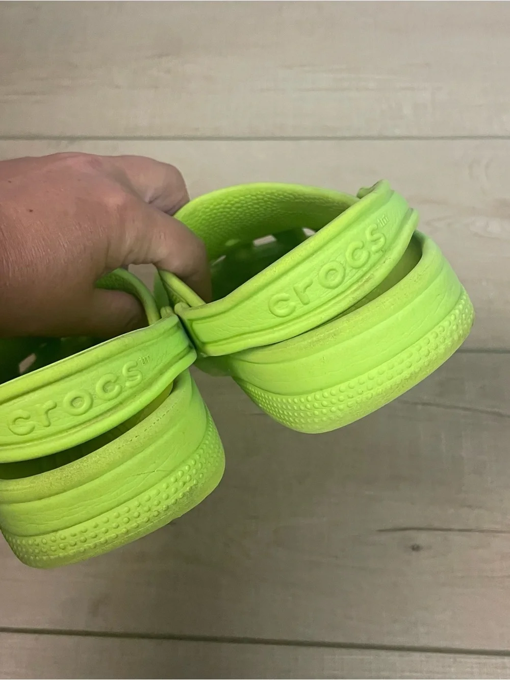Crocs Junior Slip-On Lime Green Clog Shoes Size 3